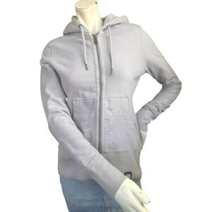 American Giant Heavyweight Pale Muted Grayish Purple Zip Up Hooded Sweatshirt XS